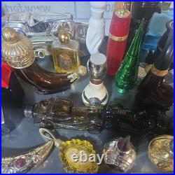 Huge Lot of 29 Vintage Avon Collectible Glass Decanters Assorted Styles & Them