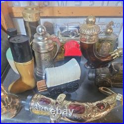 Huge Lot of 29 Vintage Avon Collectible Glass Decanters Assorted Styles & Them
