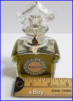 Huge Vintage Guerlain Mitsouko Parfum Perfume 2-3 ounces Signed Baccarat Bottle
