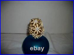 Hwr Irice Perfume Atomizer Jeweled Flowers Filigree Sugared Stopper Satin Glass