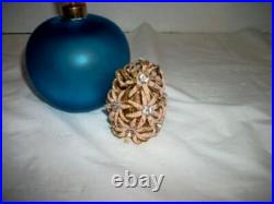 Hwr Irice Perfume Atomizer Jeweled Flowers Filigree Sugared Stopper Satin Glass