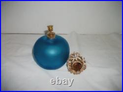 Hwr Irice Perfume Atomizer Jeweled Flowers Filigree Sugared Stopper Satin Glass