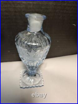 Imperial Sunflower Perfume Bottles Dresser Set Light Blue Pair Vintage 1940's