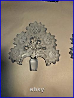 Imperial Sunflower Perfume Bottles Dresser Set Light Blue Pair Vintage 1940's