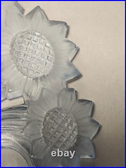 Imperial Sunflower Perfume Bottles Dresser Set Light Blue Pair Vintage 1940's