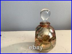 Incredible Vintage Signed Roger Gandleman Glass Floral Perfume Bottle No Re