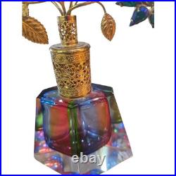 Irice Vintage Art Deco Rainbow Crystal Perfume Bottle Iridescent