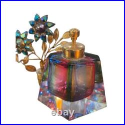 Irice Vintage Art Deco Rainbow Crystal Perfume Bottle Iridescent Irice Vintage Art Deco Rainbow Crystal Perfume Bottle Iridescent