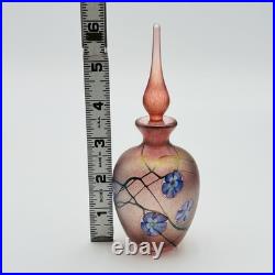 Iridescent Art Glass Perfume Bottle Vintage SIGNED K