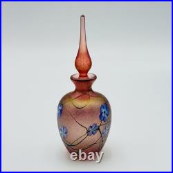 Iridescent Art Glass Perfume Bottle Vintage SIGNED K
