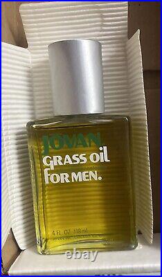 JOVAN Grass Oil Men Aftershave Cologne 4 oz Bottle Full Vintage New discontinued