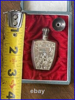 Japanese Sterling Silver Perfume Bottle Vintage with Box 14 Grams