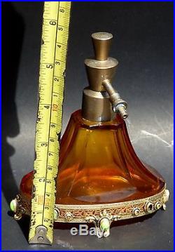 Jewelry Glass Perfume Bottle Atomizer Antique Vintage Czech Josef Schmidt