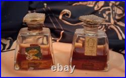L'Aimant & Emeraude Coty Perfume Bottles WithContents Micro Mini 0.35 Oz Vintage