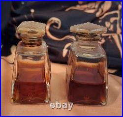 L'Aimant & Emeraude Coty Perfume Bottles WithContents Micro Mini 0.35 Oz Vintage