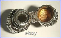 LARGE 1888 SILVER ANTIQUE OPENING SCENT PERFUME BOTTLE PENDANT 11g HALLMARKED