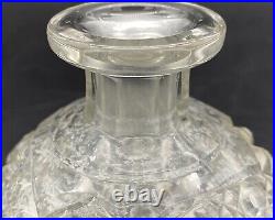LARGE ANTIQUE BIRKS STERLING SILVER HEAVY CUT GLASS Hawkes PERFUME SCENT BOTTLE