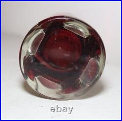 LARGE vintage hand blown red clear Murano Venetian figural glass perfume bottle