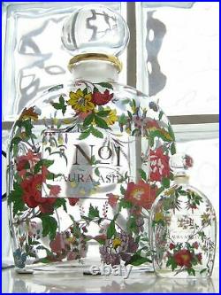 LAURA ASHLEY Vintage No1 Enamel Floral Giant Factice Store Display Glass Bottle