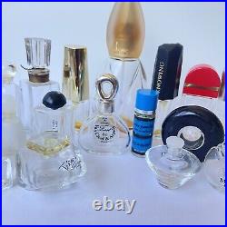 LOT OF 23 Designer Vintage Perfume Bottles Mini Kenzo YSL Armani Lalique Lancome