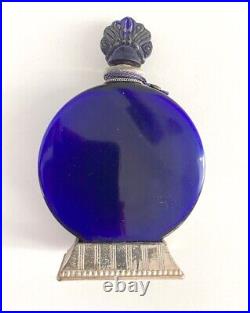 LUCRETIA VANDERBILT Vintage Perfume Bottle Cobalt Blue, SEALED, withperfume inside