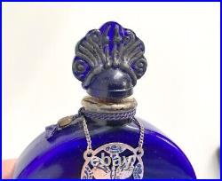 LUCRETIA VANDERBILT Vintage Perfume Bottle Cobalt Blue, SEALED, withperfume inside