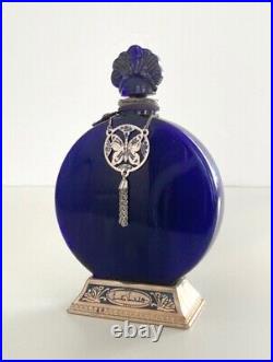 LUCRETIA VANDERBILT Vintage Perfume Bottle Cobalt Blue, SEALED, withperfume inside