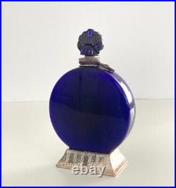 LUCRETIA VANDERBILT Vintage Perfume Bottle Cobalt Blue, SEALED, withperfume inside