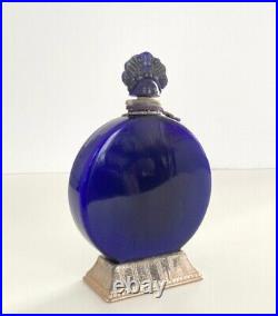 LUCRETIA VANDERBILT Vintage Perfume Bottle Cobalt Blue, SEALED, withperfume inside