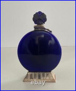 LUCRETIA VANDERBILT Vintage Perfume Bottle Cobalt Blue, SEALED, withperfume inside