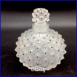 Lalique Cactus Frosted Glass Perfume Bottle Decanter France Vintage