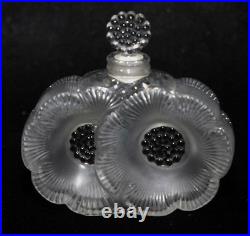 Lalique Deux Fleurs Two Flowers Crystal Perfume Bottle-France-Vintage
