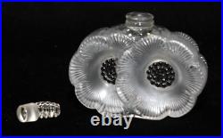 Lalique Deux Fleurs Two Flowers Crystal Perfume Bottle-France-Vintage