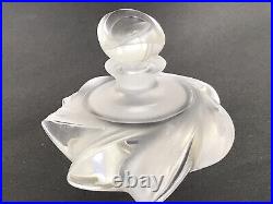 Lalique France Samoa Frosted Crystal Perfume Bottle Flacon Signed Excellent 3