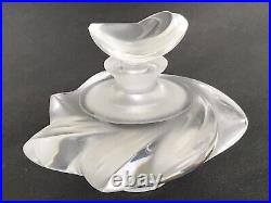Lalique France Samoa Frosted Crystal Perfume Bottle Flacon Signed Excellent 3