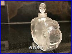 Lalique Vintage Deux Fleurs Perfume Bottle Signed Authentic