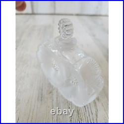 Lalique duex poppy flower AS IS perfume bottle glass vintage