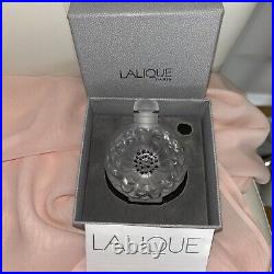 Lalique perfume bottle vintage crystal DAHLIA Frosted Stopper, Signed