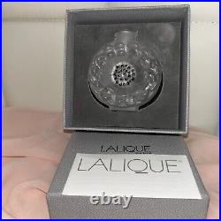 Lalique perfume bottle vintage crystal DAHLIA Frosted Stopper, Signed