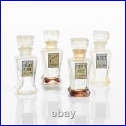 Lancome France Mini Perfume Bottles Vintage 1940s Set of Four Crystal Bottles