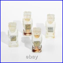 Lancome France Mini Perfume Bottles Vintage 1940s Set of Four Crystal Bottles