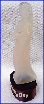 Lancome Magie Vtg Pink Opal Glass Nude Woman Figurine Perfume Bottle Paris RARE
