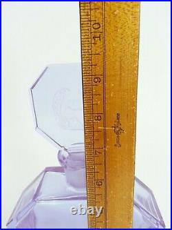 Large Vintage 9.5 Czech Hoffman Alexandrite Glass Perfume Bottle Decanter Nude