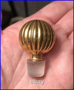 Large Vintage French Lanvin Gilded Black Glass Dummy Perfume Bottle 6 1/2 Tall