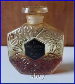 Le Narcisse Bleu by Mury Paris 1920s VTG Brosse Perfume Bottle Blue Patina WithBOX