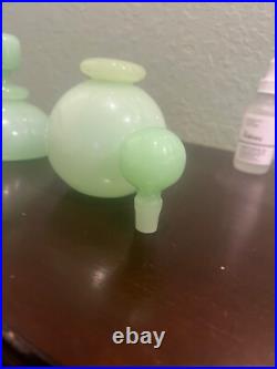 Lot 2-Vintage Murano Archimede Seguso Jade Green Glass Jadeite Perfume Bottle Lot 2-Vintage Murano Archimede Seguso Jade Green Glass Jadeite Perfume Bottle