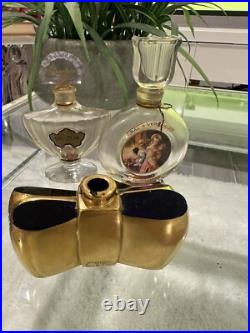 Lot 3 Vintage Empty Perfume Bottles