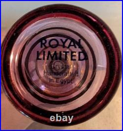 Lot 9 Vintage Royal Limited Egyptian Crystal Perfume Bottles, Etched with22k gold