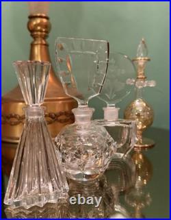 Lot Of 4 Vintage Crystal And blown Glass Perfume Bottles