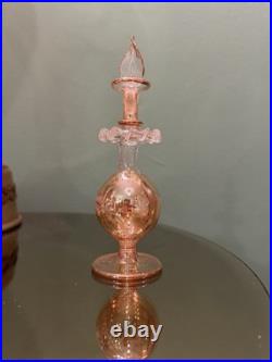Lot Of 4 Vintage Crystal And blown Glass Perfume Bottles